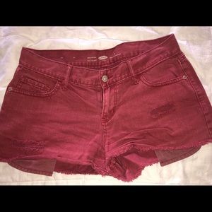 MAROON JEAN SHORTS
